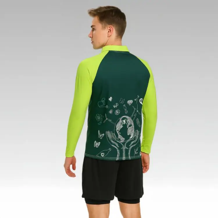 Picture of Unisex Adults RPET Micro Mesh Sublimated Raglan Long Sleeves POLO