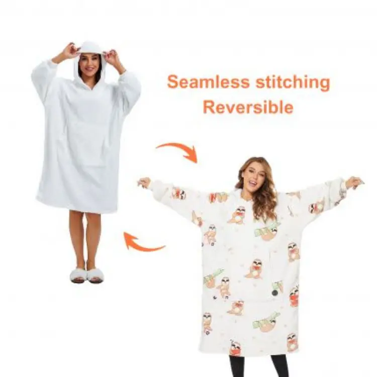 Picture of Unisex 100% Polyester Sublimated Wearable Blanket with Absorbent Lining