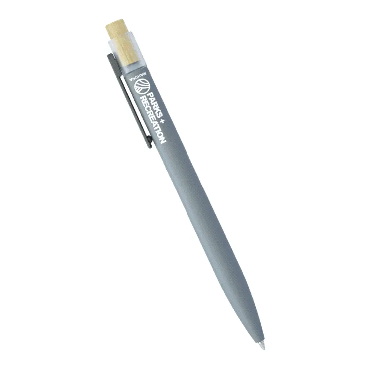 Picture of Recycled Aluminium Pen w/ Bamboo Clicker