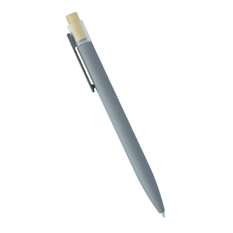 Picture of Recycled Aluminium Pen w/ Bamboo Clicker