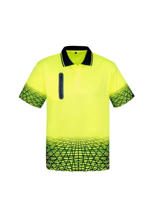 Picture of Mens Hi Vis Tracks Short Sleeve Polo