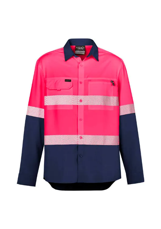 Picture of Mens Hi Vis Outdoor Segmented Tape Long Sleeve Shirt