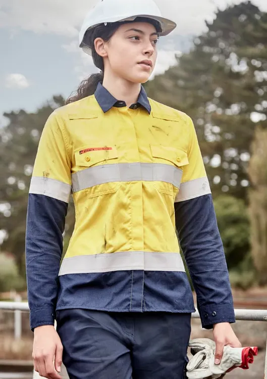 Picture of Womens Orange Flame Lightweight Ripstop Taped Shirt