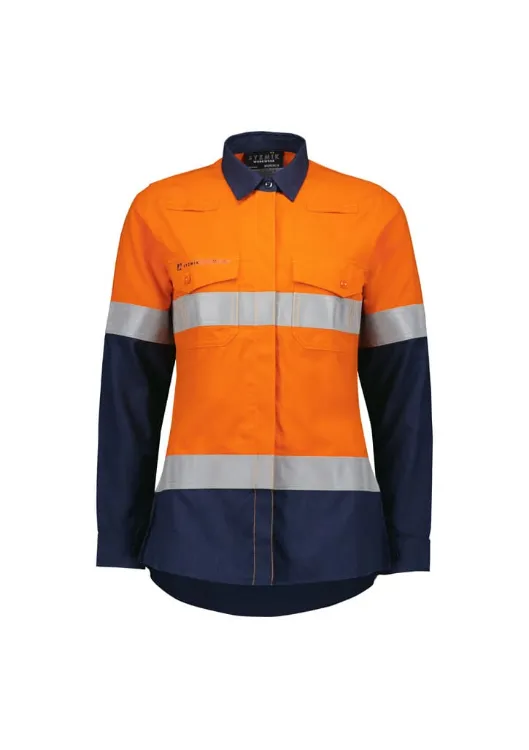 Picture of Womens Orange Flame Lightweight Ripstop Taped Shirt