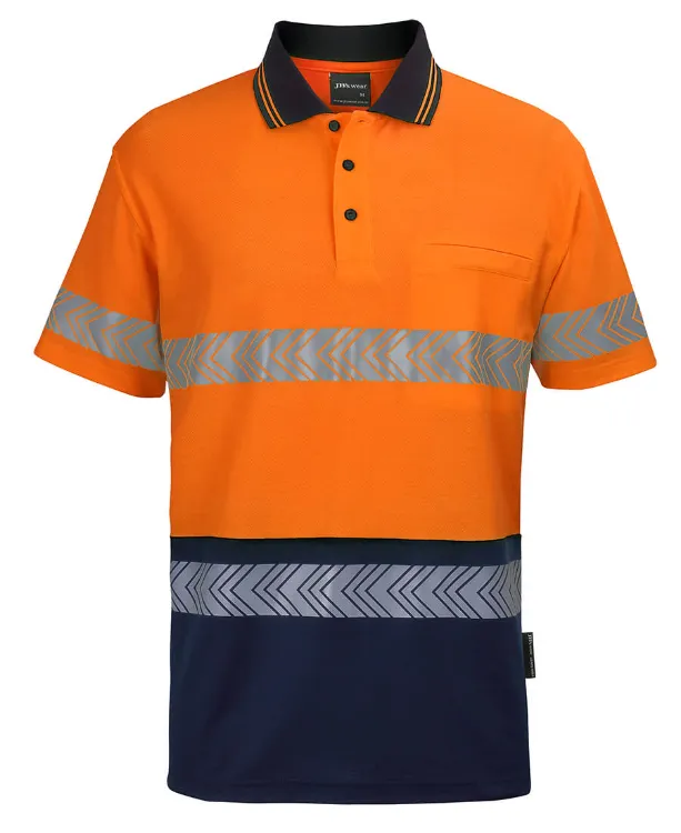 Picture of JB's Hv S/S D+N C/Back Segmented Tape Polo Lime/Navy